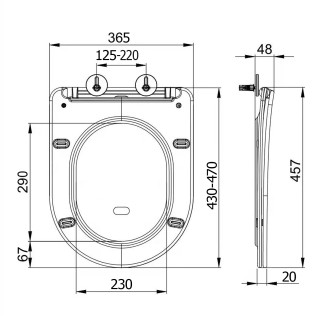 PACO WC sedátko, SLIM, Soft Close, černá mat PCS1012B