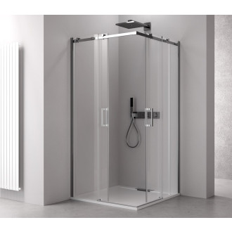 THRON SQUARE čtvercový sprchový kout 900x900mm, hranaté pojezdy, rohový vstup TL2990-5002