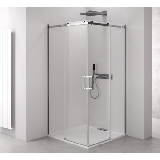 THRON SQUARE čtvercový sprchový kout 1200x900mm, hranaté pojezdy, rohový vstup TL2290-5002