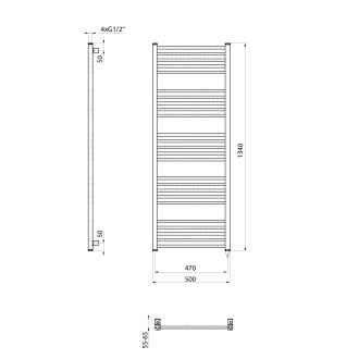 METRO-E elektrické otopné těleso rovné 500x1340 mm, 500 W, bílá ME513