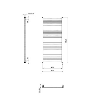 METRO-E elektrické otopné těleso rovné 500x1060 mm, 400 W, černá mat ME410B