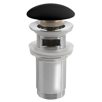 Umyvadlová výpust 5/4“, click-clack, keramická zátka, 10-50mm, černá mat AR903