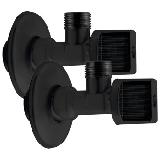 Rohový kulový ventil 1/2"x3/8", pár, černá mat 5306B