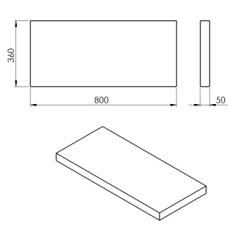 AVICE deska 80x36cm, dub Rover AV0864