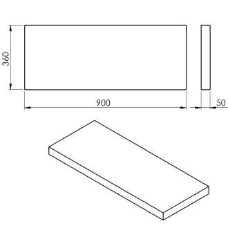 AVICE deska 90x36cm, dub Rover AV0964