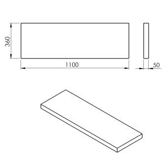AVICE deska 110x36cm, dub starobílý AV1165