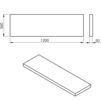 AVICE deska 120x36cm, cement AV1267