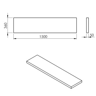AVICE deska 150x36cm, aquamarine AV1566