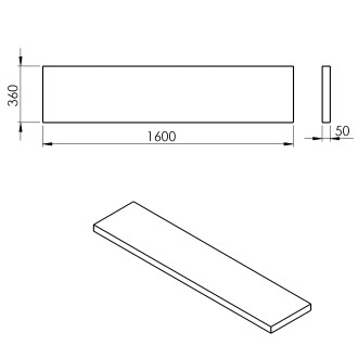 AVICE deska 160x36cm, dub Rover AV1664