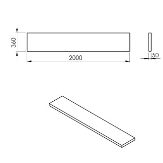 AVICE deska 200x36cm, cement AV2067