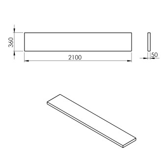 AVICE deska 210x36cm, dub Rover AV2164