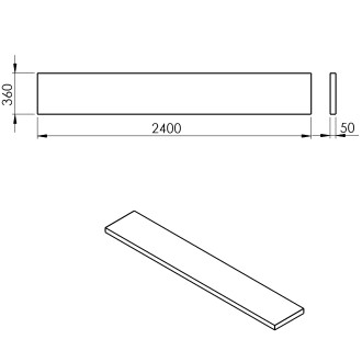 AVICE deska 240x36cm, aquamarine AV2466