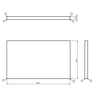 WOODY deska 600x28x360mm, masiv přírodní dub WD066-70
