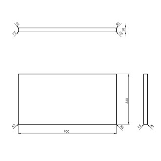 WOODY deska 700x28x360mm, masiv přírodní dub WD076-70
