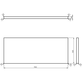 WOODY deska 900x28x360mm, masiv přírodní dub WD096-70