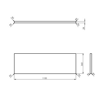 WOODY deska 1100x28x360mm, masiv přírodní dub WD116-70