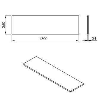 PLATO deska Rockstone 1300x24x360mm, bílá mat PL136-0101