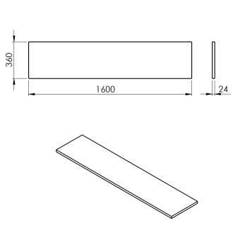 PLATO deska Rockstone 1600x24x360mm, bílá mat PL166-0101