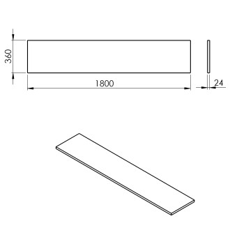 PLATO deska Rockstone 1800x24x360mm, bílá mat PL186-0101