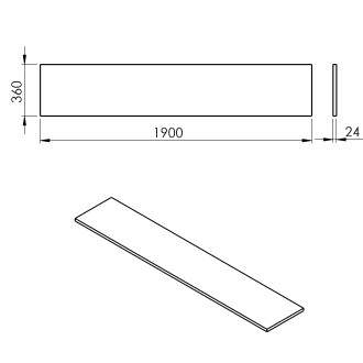 PLATO deska Rockstone 1900x24x360mm, bílá mat PL196-0101