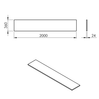 PLATO deska Rockstone 2000x24x360mm, bílá mat PL206-0101
