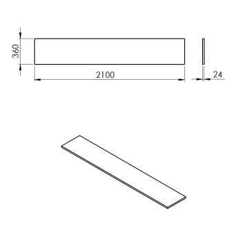 PLATO deska Rockstone 2100x24x360mm, bílá mat PL216-0101