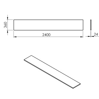 PLATO deska Rockstone 2400x24x360mm, bílá mat PL246-0101