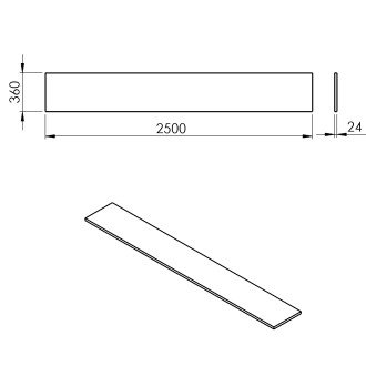 PLATO deska Rockstone 2500x24x360mm, bílá mat PL256-0101