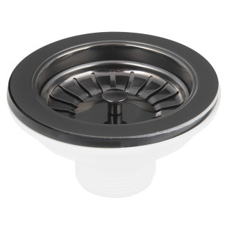 Dřezová výpust 6/4", nerez/gun metal 155.121.6