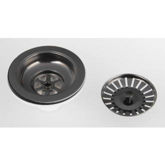 Dřezová výpust 6/4", nerez/gun metal 155.121.6