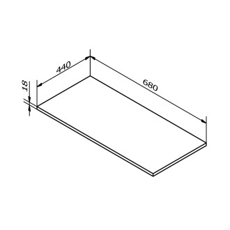 Deska DTDL 680x18x440mm, dub alabama DT068-2222