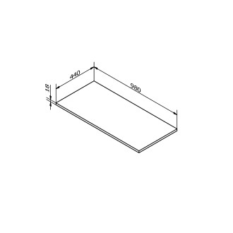 Deska DTDL 980x18x440mm, dub alabama DT098-2222