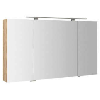 MIRRÓ galerka s LED osvětlením, 3x dvířka, 120x70x16cm, dub alabama MC121-0022