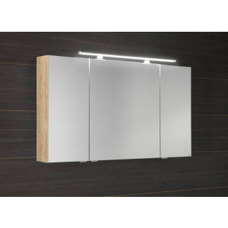 MIRRÓ galerka s LED osvětlením, 3x dvířka, 120x70x16cm, dub alabama MC121-0022