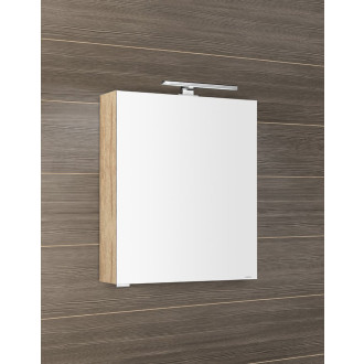 MIRRÓ galerka s LED osvětlením, 60x70x16cm, levá/pravá, dub alabama MC060-0022
