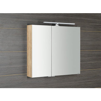 MIRRÓ galerka s LED osvětlením, 80x70x16cm, dub alabama MC080-0022