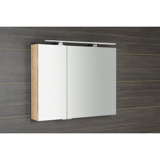 MIRRÓ galerka s LED osvětlením, 90x70x16cm, dub alabama MC090-0022