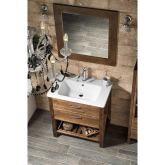 BRAND zrcadlo v dřevěném rámu 600x800mm, mořený smrk BA058S