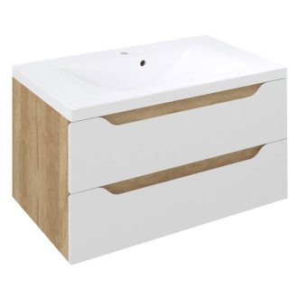 WAVE umyvadlová skříňka 79,7x45x47,8cm, bílá/dub alabama WA080-3022