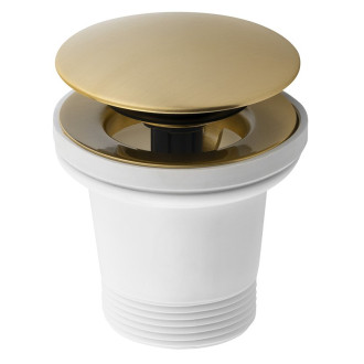 Vanová výpust 6/4", click-clack, pro vany bez přepadu, zlato mat 71704GB