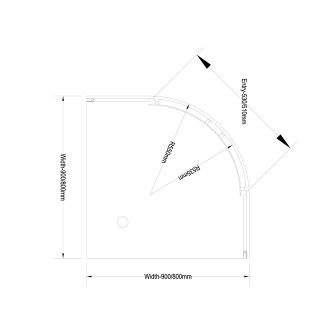 ARLETA čtvrtkruhová sprchová zástěna 800x800mm, čiré sklo HLS800Y