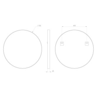 NOTION kulaté zrcadlo v rámu ? 70cm, zlato mat NT700G