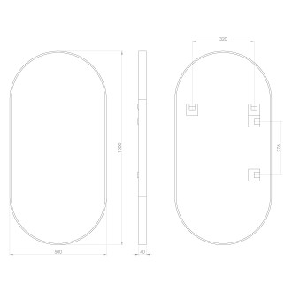 AVONA oválné zrcadlo v rámu 50x100cm, zlato mat AV500G