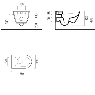PURA závěsné WC s elektronickým bidetem USPA LUX UB-6635RU-1