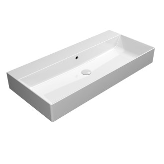 KUBE X keramické umyvadlo 100x47cm, broušená spodní hrana, bez otvoru, bílá 94239011
