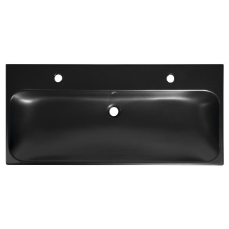 TORIDI keramické umyvadlo 101x46,5cm, 2 otvory pro baterii, černá mat TU0222B