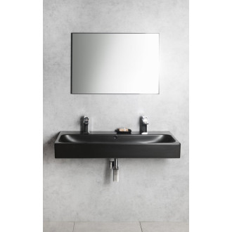 TORIDI keramické umyvadlo 101x46,5cm, 2 otvory pro baterii, černá mat TU0222B