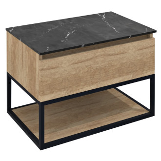 SKARA umyvadlová skříňka 70x50x45cm, černá mat/dub alabama CG005-2222
