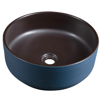 PRIORI keramické umyvadlo na desku, ? 41 cm, modrá/hnědá PI033