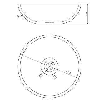 PRIORI keramické umyvadlo na desku, ? 41 cm, modrá se vzorem PI036